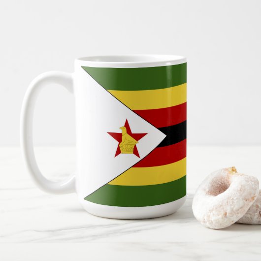 Simbabwe-Flagge Kaffeetasse (Mit Donut)
