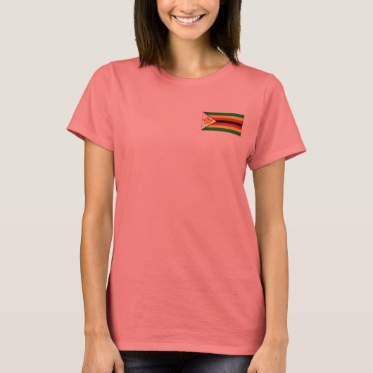 Simbabwe-Flagge + Karten-T - Shirt (Vorderseite)