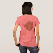 Simbabwe-Flagge + Karten-T - Shirt (Schwarz voll)