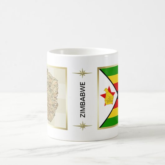 Simbabwe-Flagge + Karten-Tasse Kaffeetasse (Mittel)