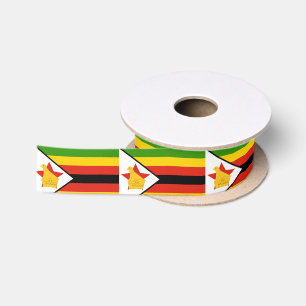 Simbabwe-Flagge Satinband