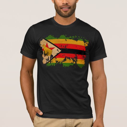 Simbabwe-Flagge T-Shirt (Vorderseite)