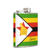 Simbabwe Flagge und Reisen - Simbabwe / Sportfans Flachmann (Rechts)