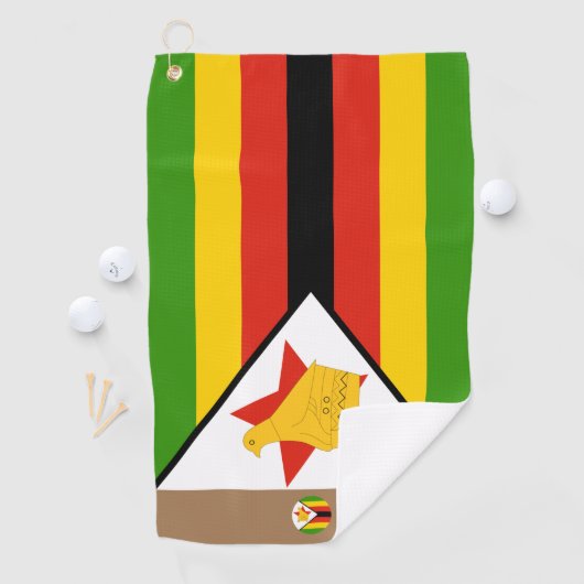 Simbabwe-Flagge und Simbabwe mit Monogramm /Afrika Golfhandtuch (Insitu)