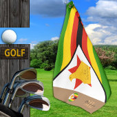 Simbabwe-Flagge und Simbabwe mit Monogramm /Afrika Golfhandtuch