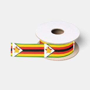Simbabwe - Flagge und Simbabwe - Reise, Urlaub/Spo Satinband