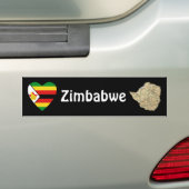 Simbabwe-Flaggen-Herz + Karten-Autoaufkleber Autoaufkleber (Auf Auto)