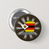 Simbabwe-Flaggen-Karte 2,0 Button (Vorne & Hinten)