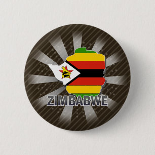 Simbabwe-Flaggen-Karte 2,0 Button