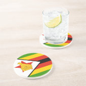 Simbabwe-Flaggen-Untersetzer Sandstein Untersetzer (Seite)