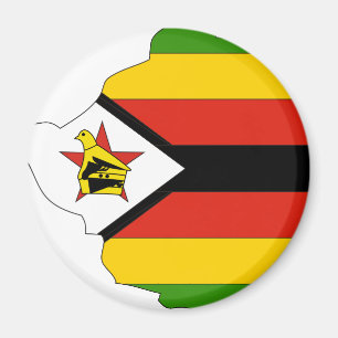 Simbabwe-Flaggenkarte Magnet