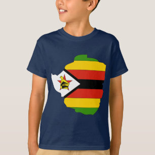 Simbabwe-Flaggenkarte T-Shirt