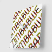 Simbabwe Flaggentypografie-Muster eines afrikanisc Quadratische Wanduhr (Winkel)