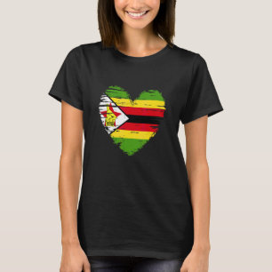 Simbabwe Herz Simbabwes Flagge - Stolz auf Simbabw T-Shirt