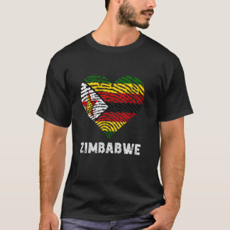 Simbabwe Herz Vintage Simbabwische Wurzeln Simbabw T-Shirt