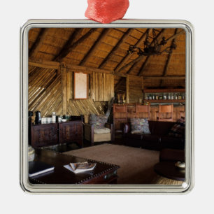 Simbabwe, Hwange-Nationalpark, Linkwasha-Lodge. Silbernes Ornament
