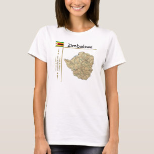 Simbabwe Karte + Flagge + T - Shirt