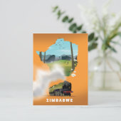 Simbabwe Karte illustriertes Reiseplakat (Stehend Vorderseite)