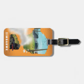 Simbabwe Karte illustriertes Reiseplakat Gepäckanhänger (Vorderseite horizontal)