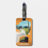 Simbabwe Karte illustriertes Reiseplakat Gepäckanhänger (Rückseite vertikal)