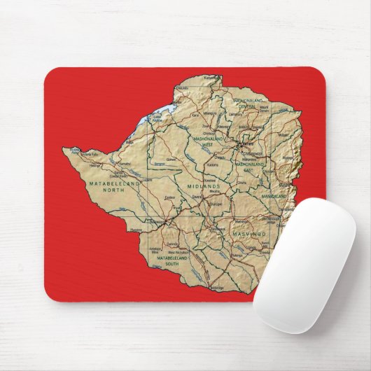 Simbabwe-Karte Mousepad (Mit Mouse)