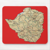 Simbabwe-Karte Mousepad (Vorne)