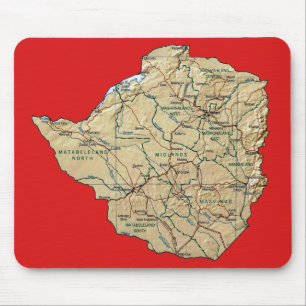 Simbabwe-Karte Mousepad