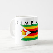 Simbabwe-Landesflaggenationssymbol-Textname Kaffeetasse (Vorderseite Links)