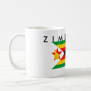 Simbabwe-Landesflaggenationssymbol-Textname Kaffeetasse