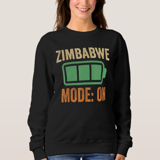 Simbabwe-Modus bei Batterie-Design Sweatshirt (Vorderseite)