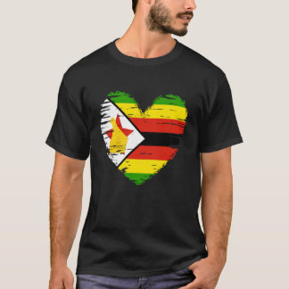 Simbabwe-Outfit - Simbabwe-Herzflagge - Ich liebe  T-Shirt