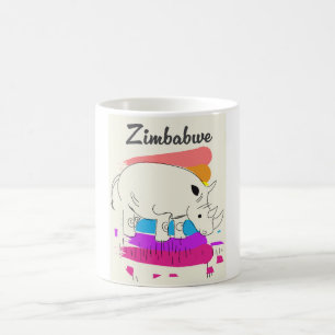 Simbabwe Retro-Reiselogo Kaffeetasse