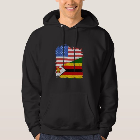 Simbabwe Roots USA Amerika Simbabwes F Hoodie (Vorderseite)