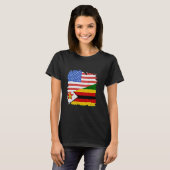 Simbabwe Roots USA Amerika Simbabwes F T-Shirt (Vorne ganz)