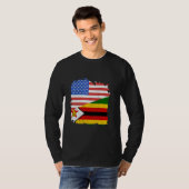 Simbabwe Roots USA Amerika Simbabwes F T-Shirt (Vorne ganz)