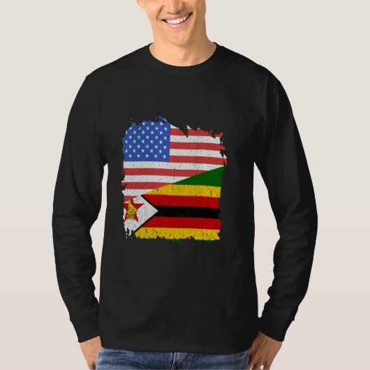 Simbabwe Roots USA Amerika Simbabwes F T-Shirt (Vorderseite)