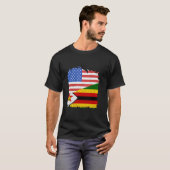 Simbabwe Roots USA Amerika Simbabwes F T-Shirt (Vorne ganz)