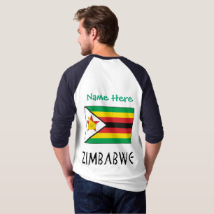 Simbabwe Simbabwe Flagge Grün Personalisiertes Her T-Shirt