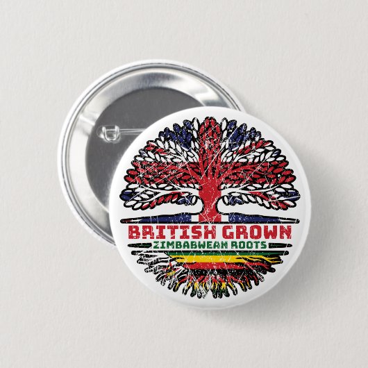 Simbabwe Simbabwek Vereinigtes Königreich British  Button (Vorne & Hinten)