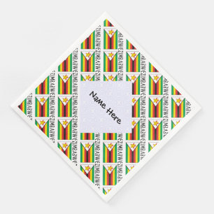 Simbabwe Simbabwische Flagge Kachel Schwarz Person Serviette