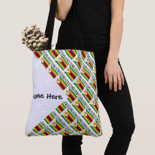 Simbabwe Simbabwische Flagge Kachel Schwarz Person Tasche