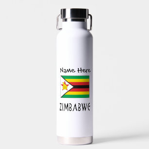 Simbabwe Simbabwische Flagge Personalisierter Name Trinkflasche