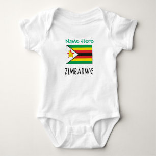 Simbabwe Simbabwische Flagge Personalisierter Text Baby Strampler