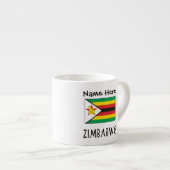 Simbabwe und Simbabwe Flag mit Ihrem Namen Espress Espressotasse (Vorderseite Rechts)