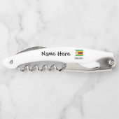 Simbabwe und Simbabwe - Flagge mit Ihrem Namen Kel Kellnermesser (Rückseite)