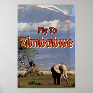 Simbabwe - Vintages Urlaubsposter Poster