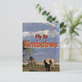 Simbabwe - Vintages Urlaubsposter Postkarte (Stehend Vorderseite)