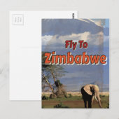 Simbabwe - Vintages Urlaubsposter Postkarte (Vorne/Hinten)