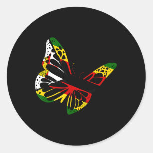 Simbabwean Roots Butterfly Zimbabwe Flag Simbabwea Runder Aufkleber