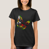 Simbabwean Roots Butterfly Zimbabwe Flag Simbabwea T-Shirt (Vorderseite)